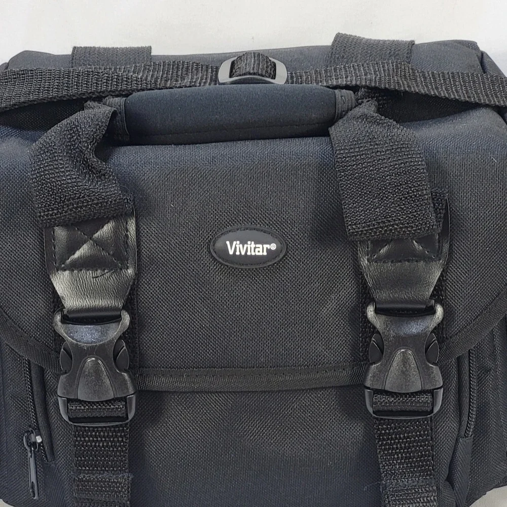 Vivitar Camera Shoulder Bag Black Padded Gear Case with Adjustable Dividers